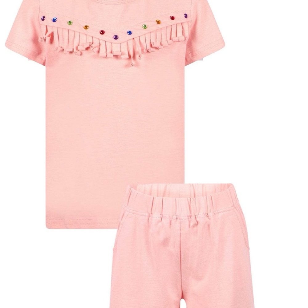 Lola + The Boys Light Pink Fringe Set